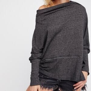 We The Free People Londontown Thermal Top Tunic Gray Medium